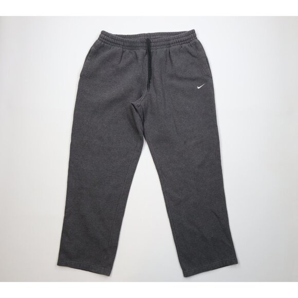 Vtg Y2K Nike Mens 2XL Travis Scott Mini Swoosh Wide Leg Sweatpants Pants Gray - Picture 1 of 14